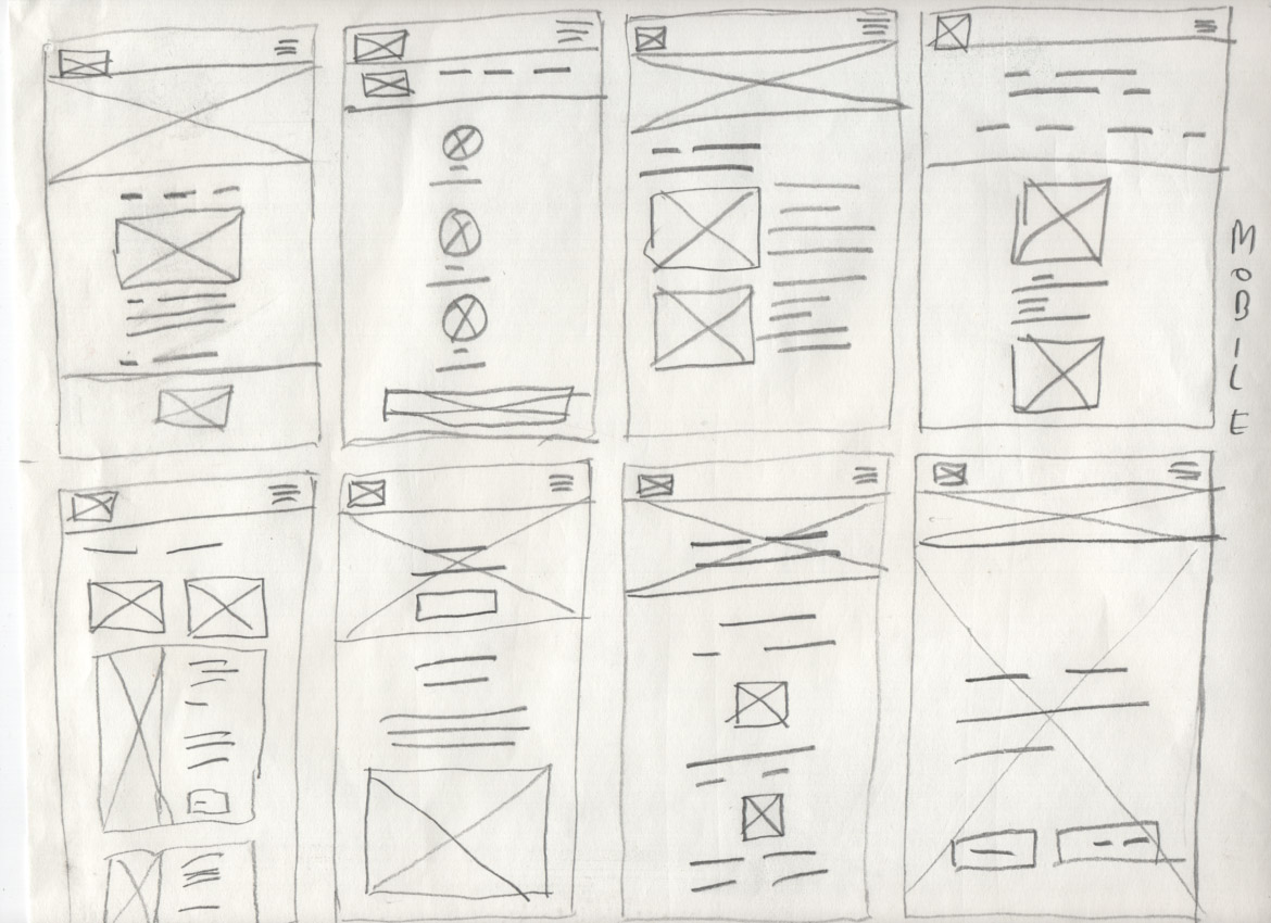 pencil mobile wireframes